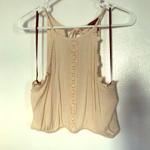 Cream/peach crop top